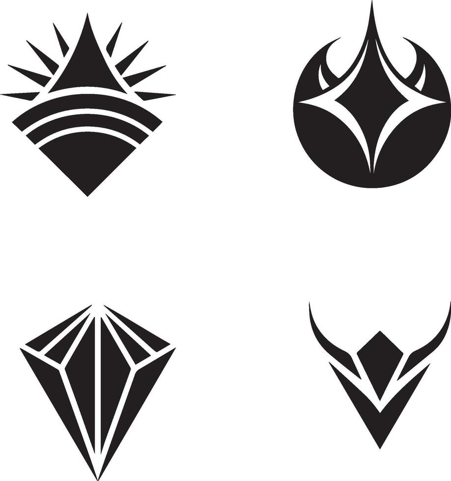 Silhouette set of company logo vector