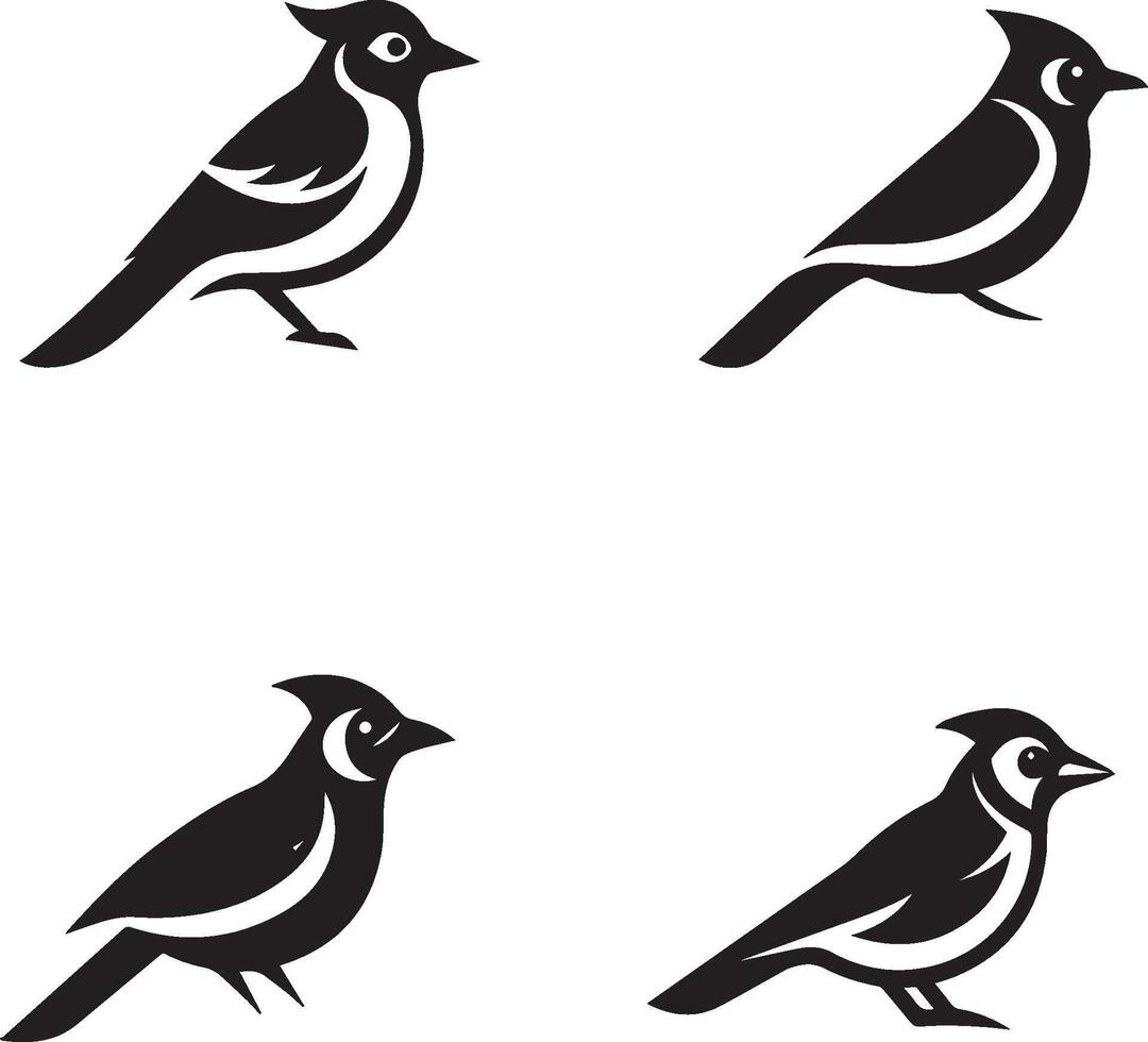 Set of birds silhouettes vector