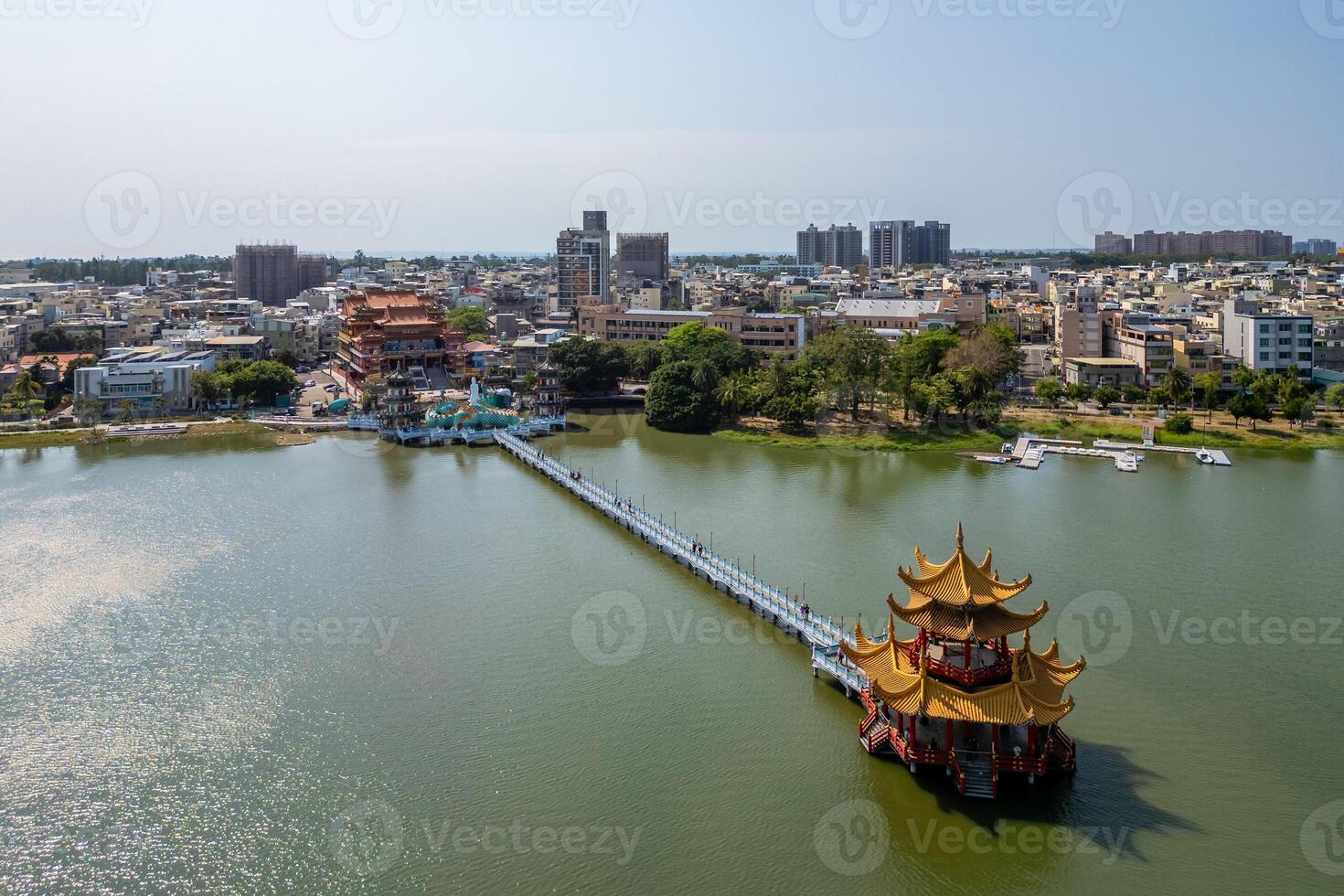 Scenery of Lotus Pond located in Kaohsiung City, Taiwan photo