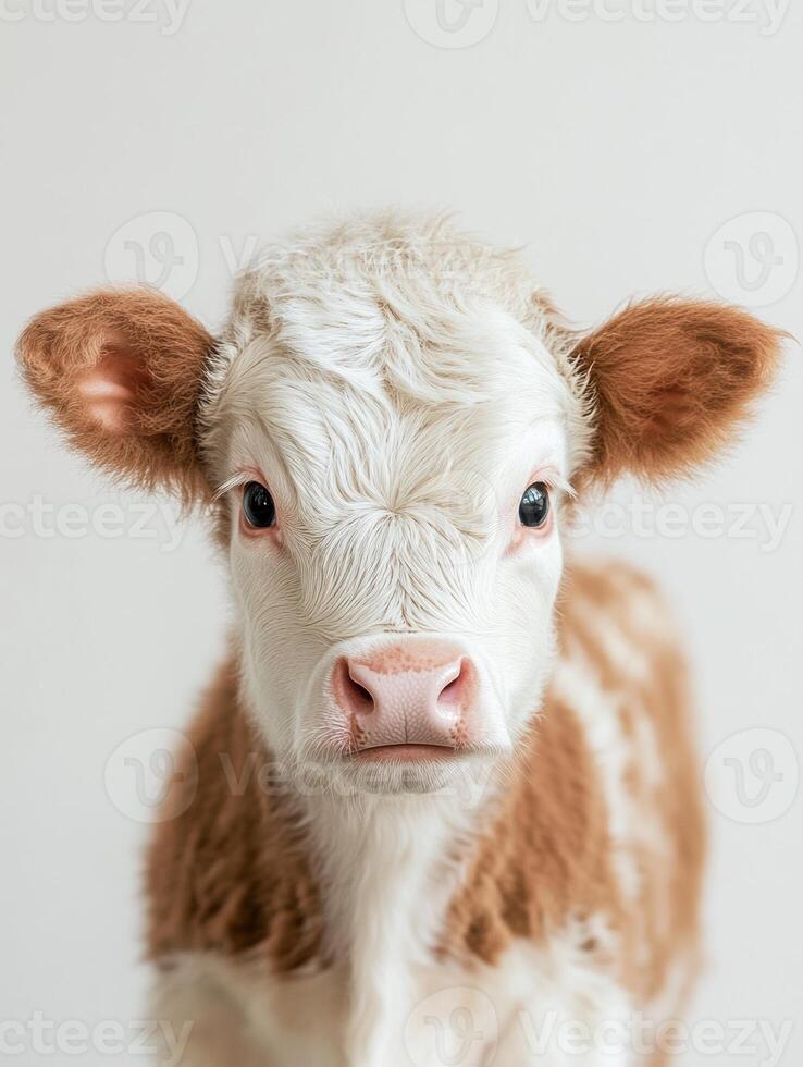 Charming cow calf with soft eyes and friendly expression for animal imagery photo