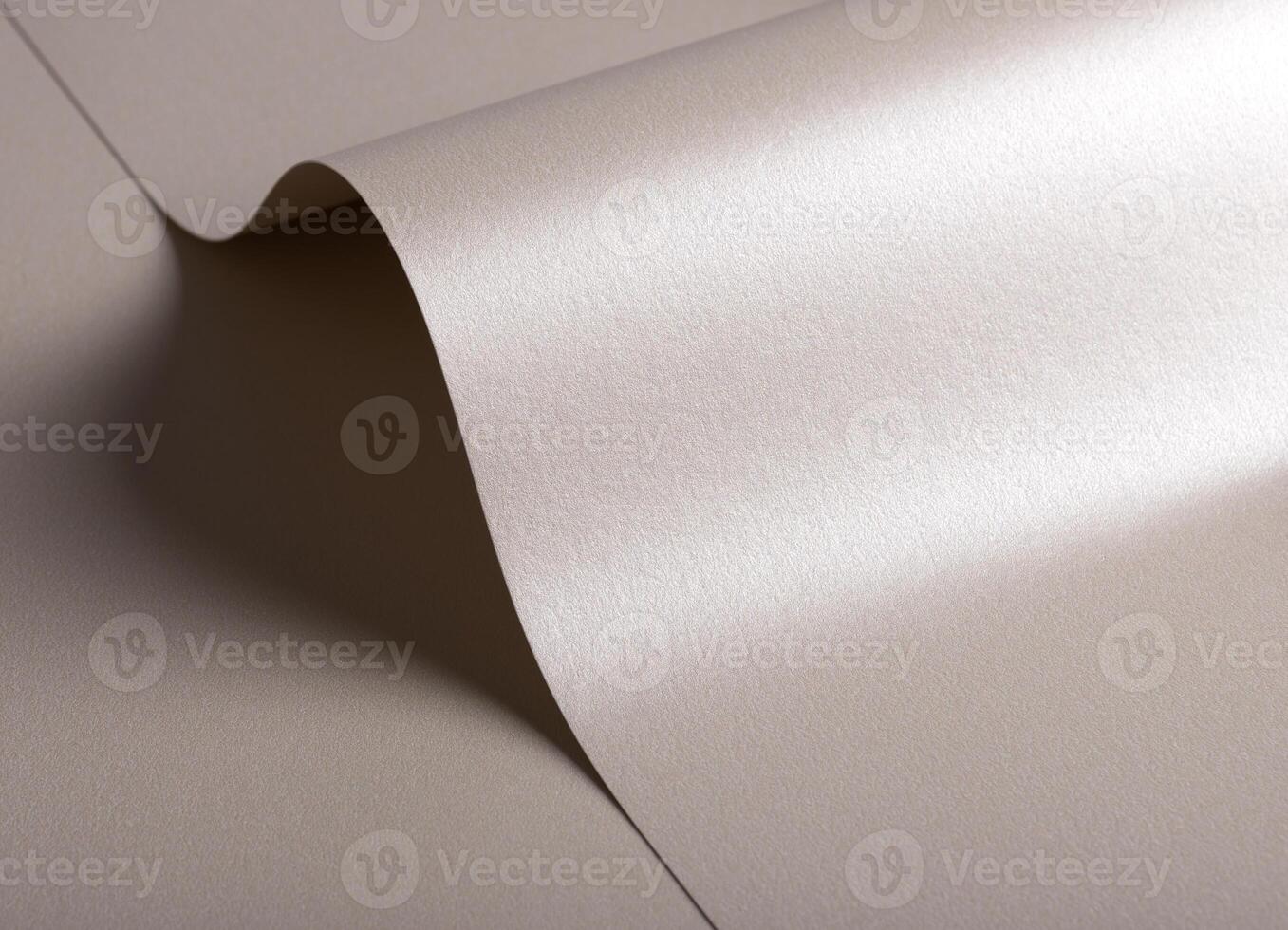Paper background with satin pearlescent texture. Glossy folded curves, soft wave and sculptural flow photo