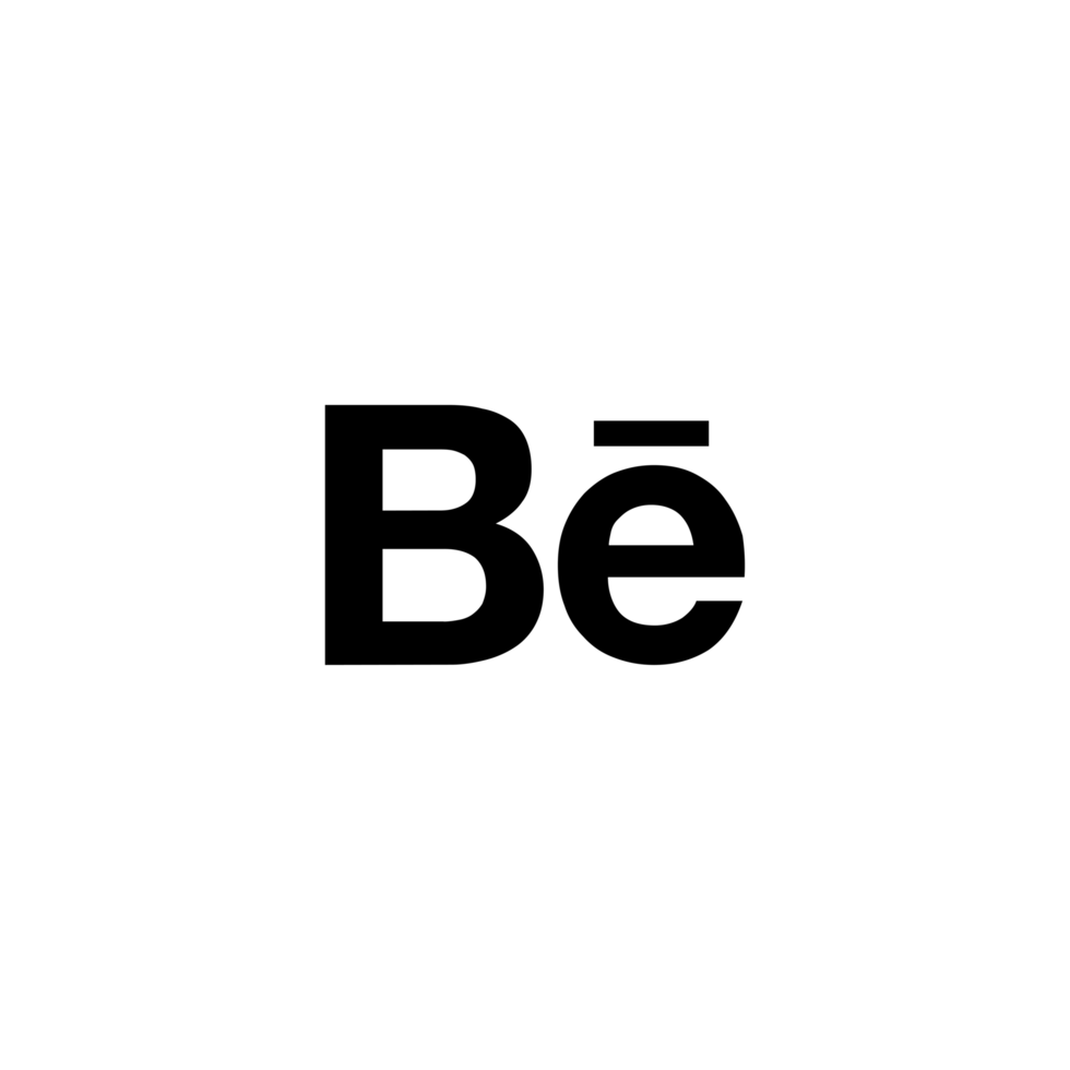 Behance White Logo Icon Be App Transparent Background Premium Social Media Design for Digital Download png