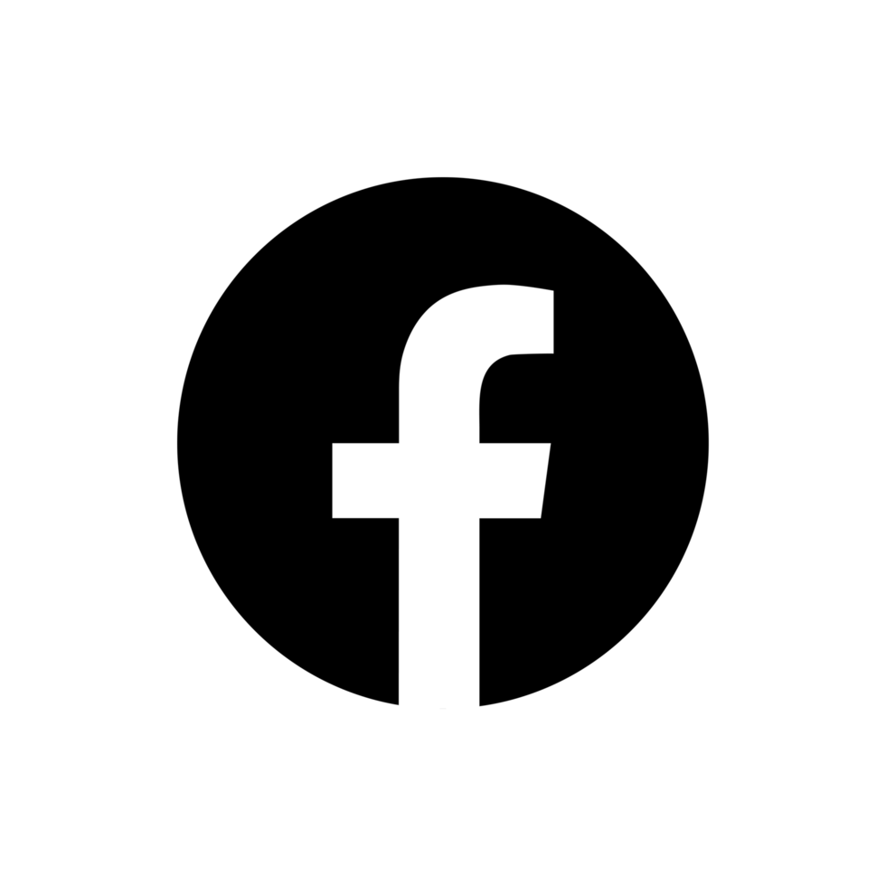 Facebook Black Circle Logo Icon FB App Transparent Background Premium Social Media Design for Digital Download png