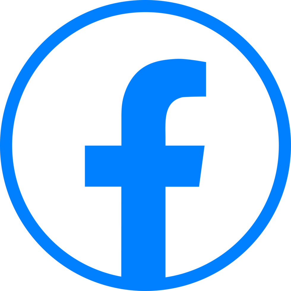 Facebook Logo Circle Outline Icon FB App Transparent Background Premium Social Media Design for Digital Download png