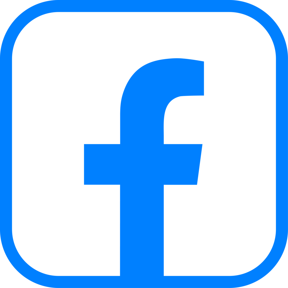 Facebook Logo Outline Icon FB App Transparent Background Premium Social Media Design for Digital Download png