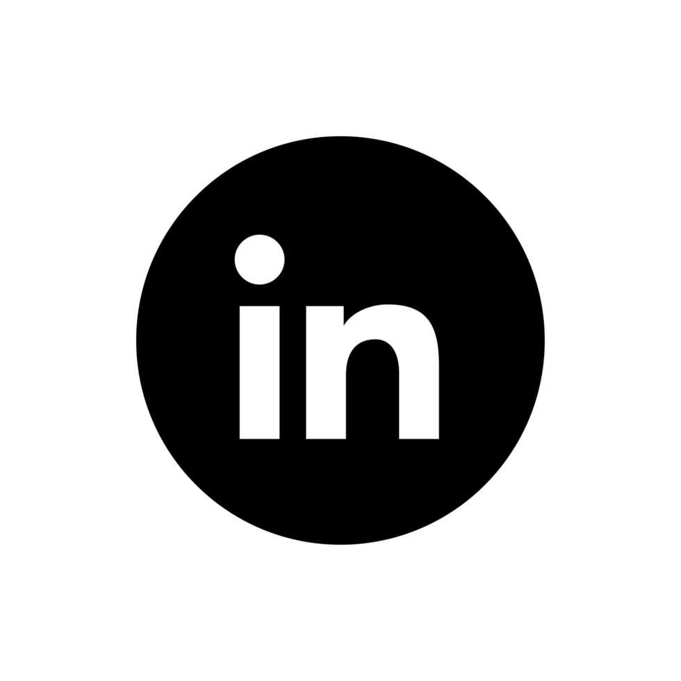 Linkedin Circle Black Logo Icon App Transparent Background Premium Social Media Design for Digital Download png