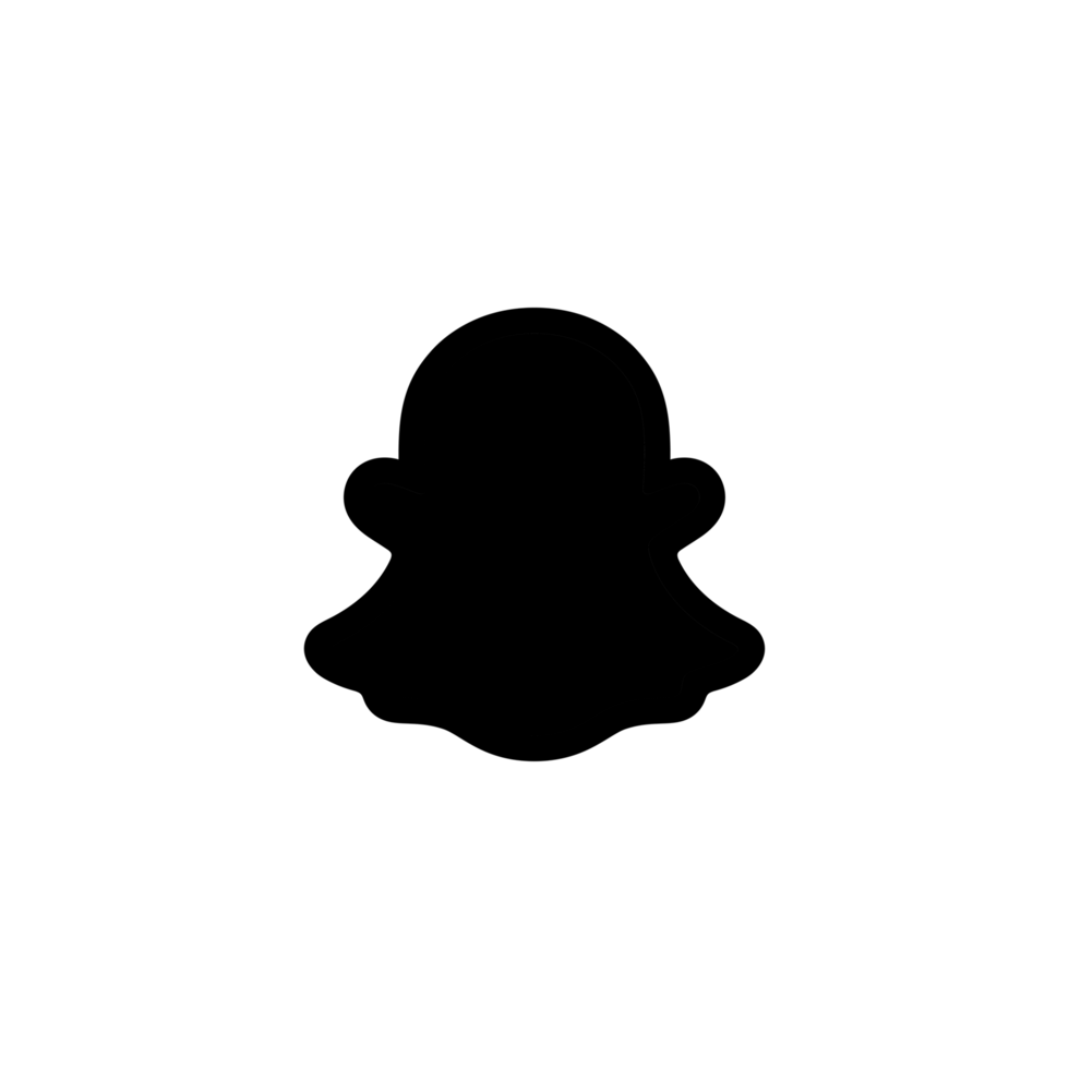 Snapchat Black Logo Icon Snapchat App Transparent Background Premium Social Media Design for Digital Download. png