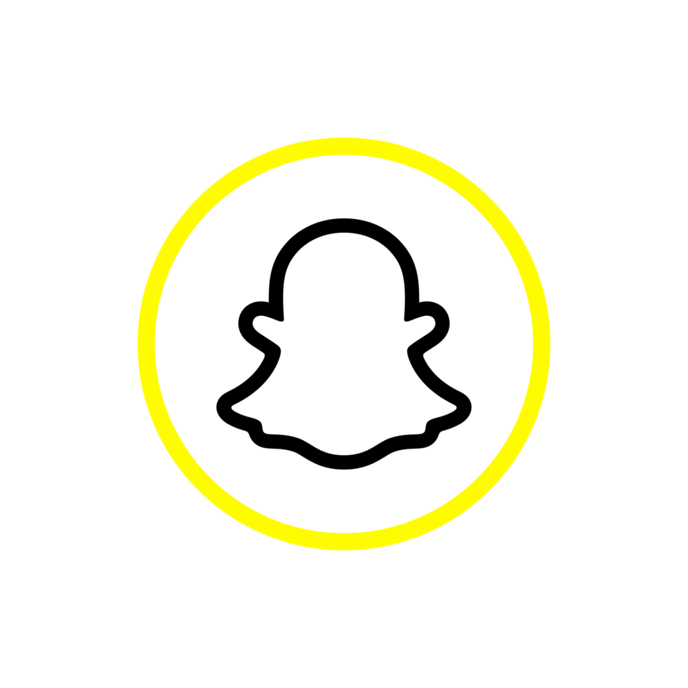 Snapchat Logo Circle Outline Icon Snapchat App Transparent Background Premium Social Media Design for Digital Download. png
