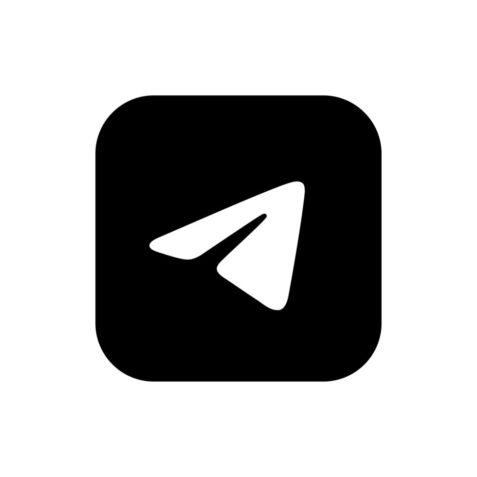 Telegram Black Logo Icon Telegram App Editable SVG Transparent Background Premium Social Media Design for Digital Download png