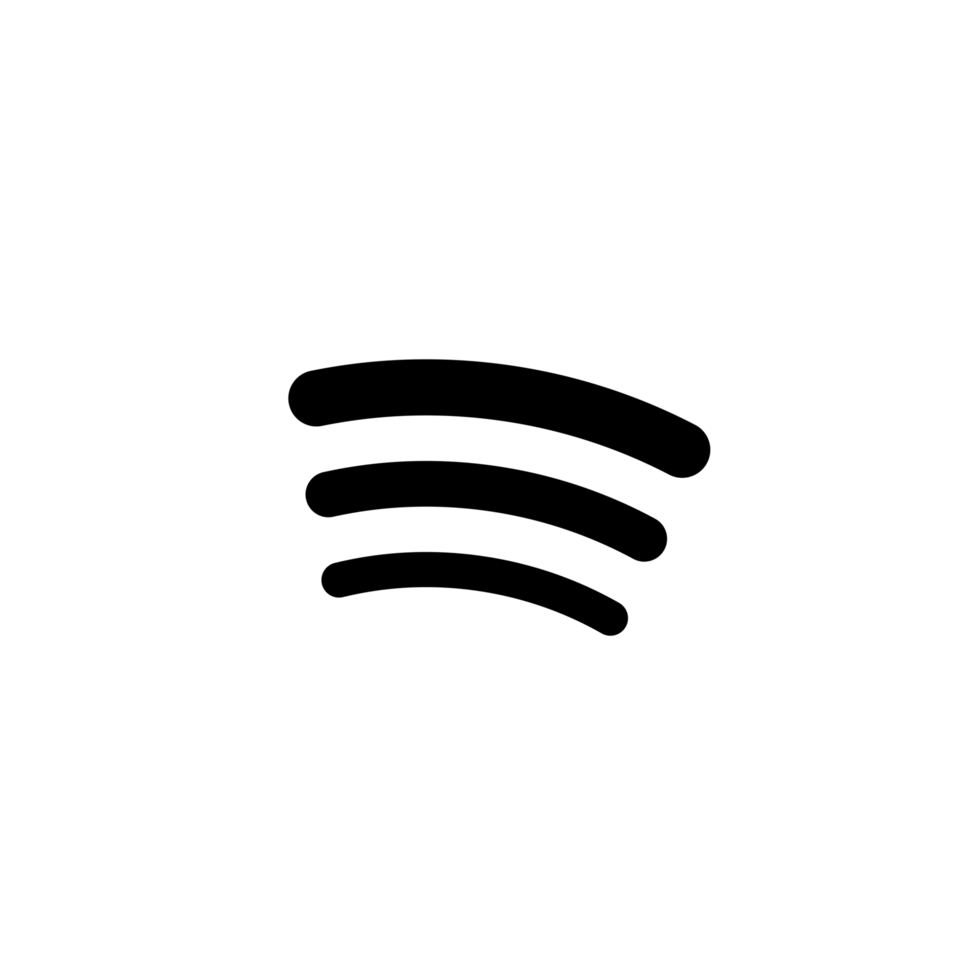 Spotify White Logo Icon Spotify App Editable SVG Transparent Background Premium Social Media Design for Digital Download png