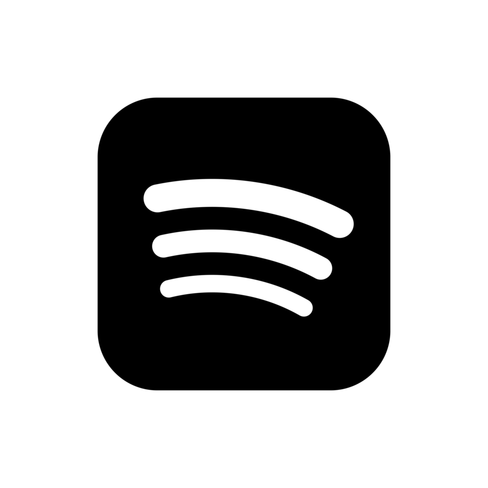 Spotify Black Logo Icon Spotify App Editable SVG Transparent Background Premium Social Media Design for Digital Download png