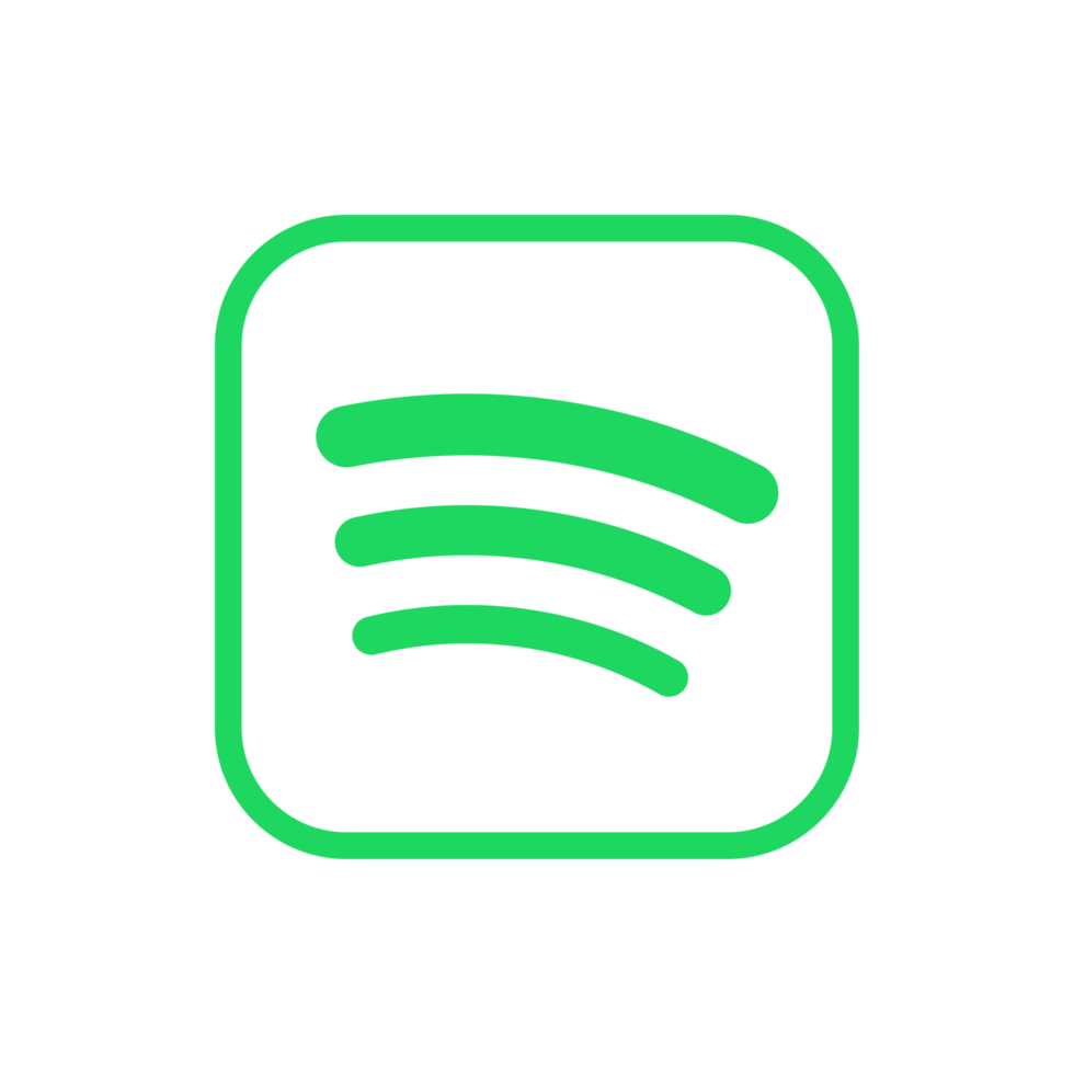 Spotify Logo Outline Icon Spotify App Editable SVG Transparent Background Premium Social Media Design for Digital Download png
