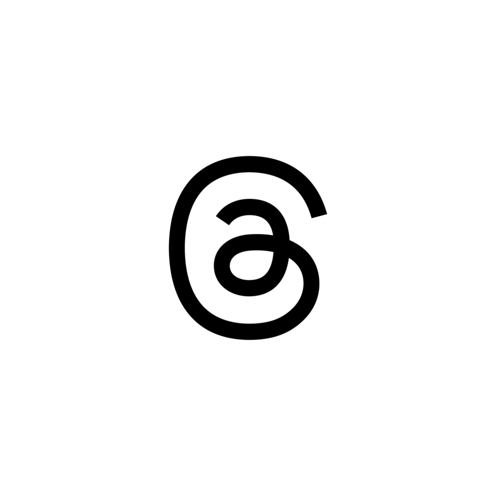 Threads White Logo Icon Threads App Transparent Background Premium Social Media Design for Digital Download png