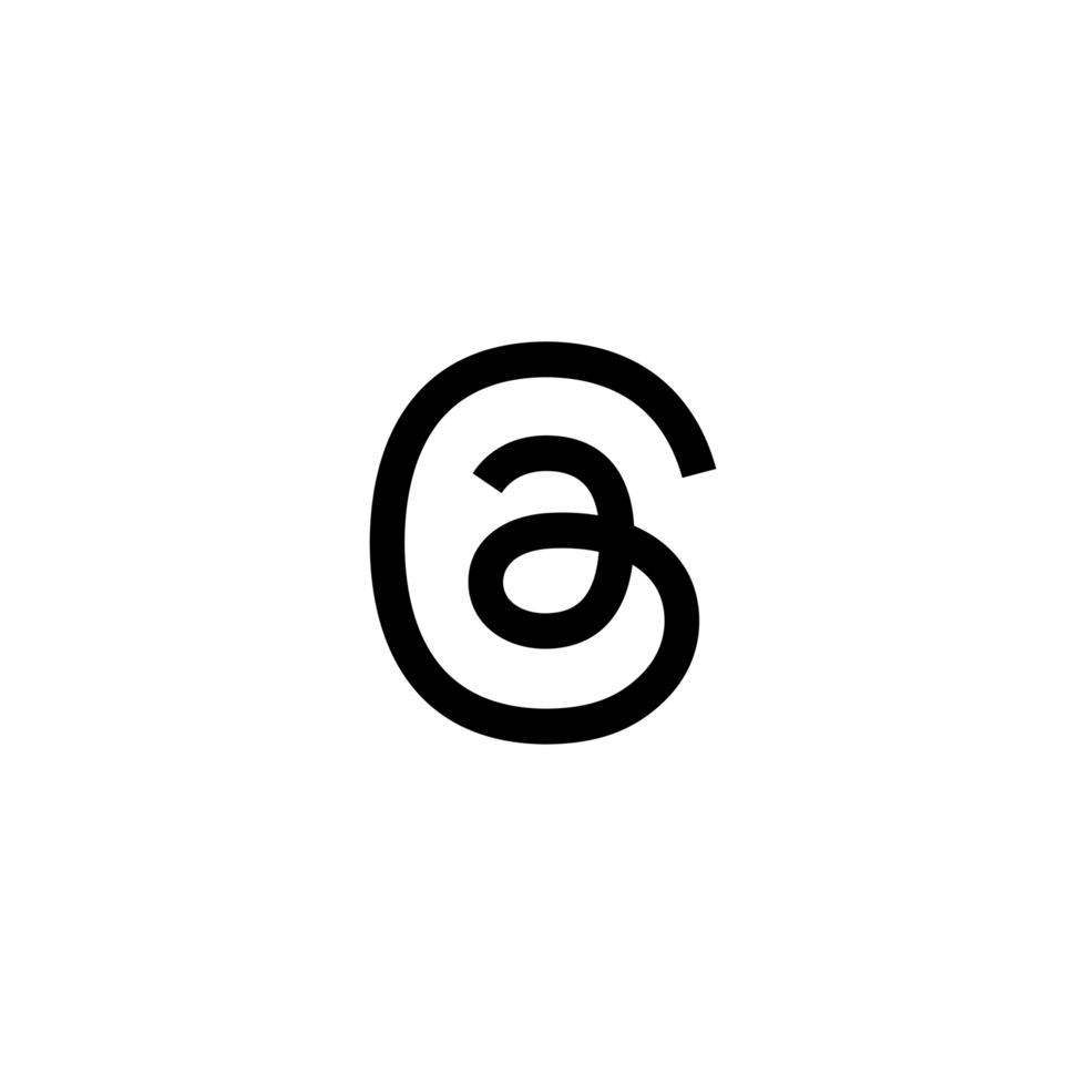 Threads Circle White Logo Icon Threads App Transparent Background Premium Social Media Design for Digital Download png