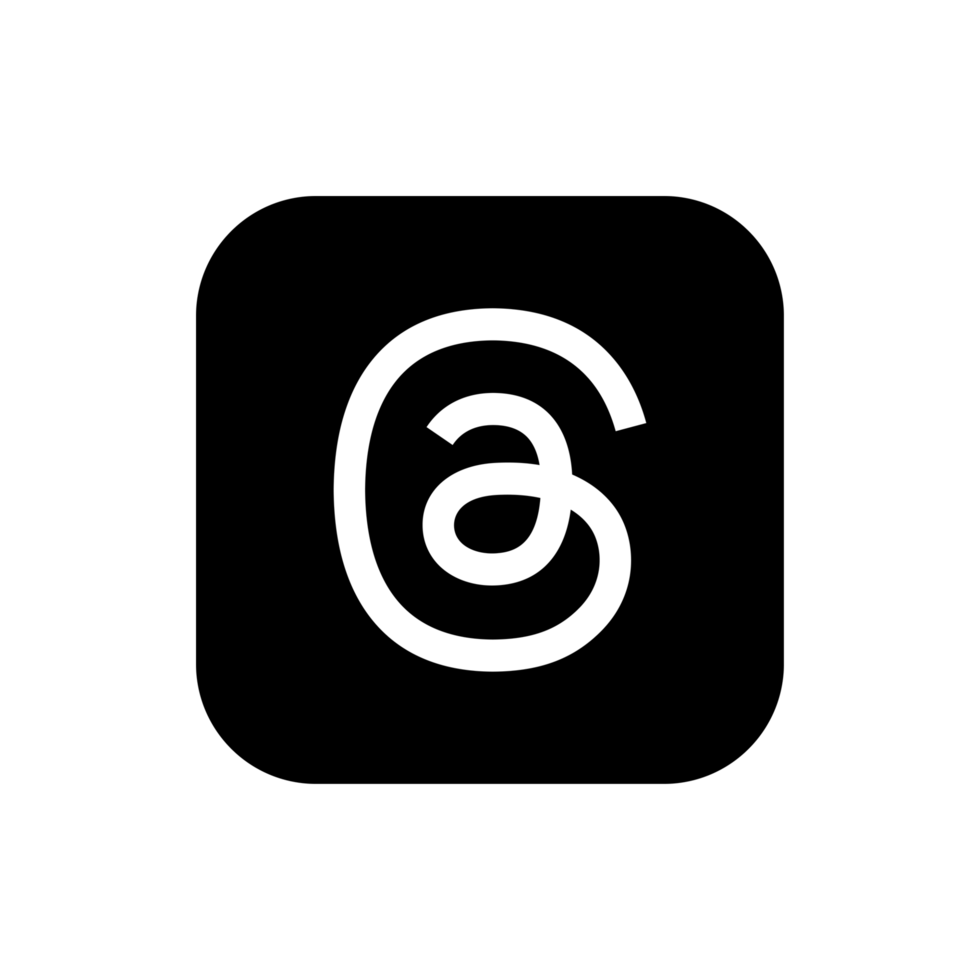 Threads Black Logo Icon Threads App Transparent Background Premium Social Media Design for Digital Download png