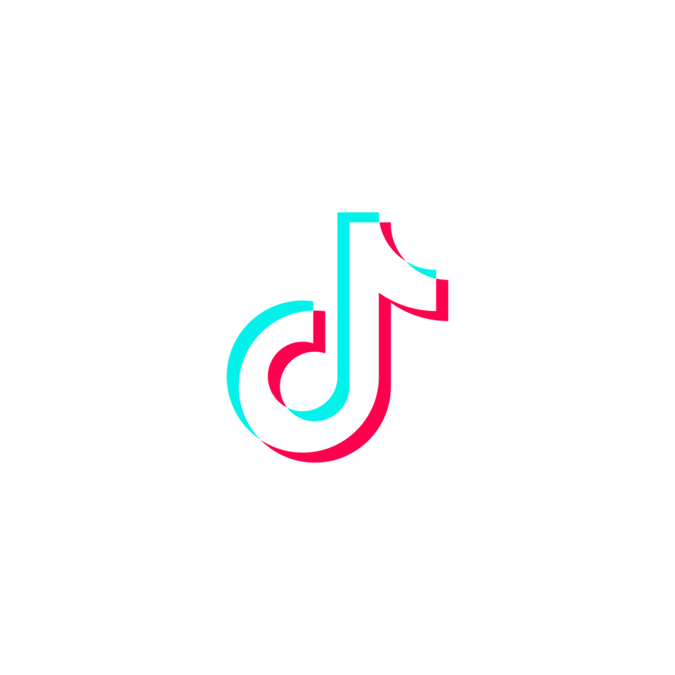 TikTok White Logo Outline Icon TikTok App Transparent Background Premium Social Media Design for Digital Download png