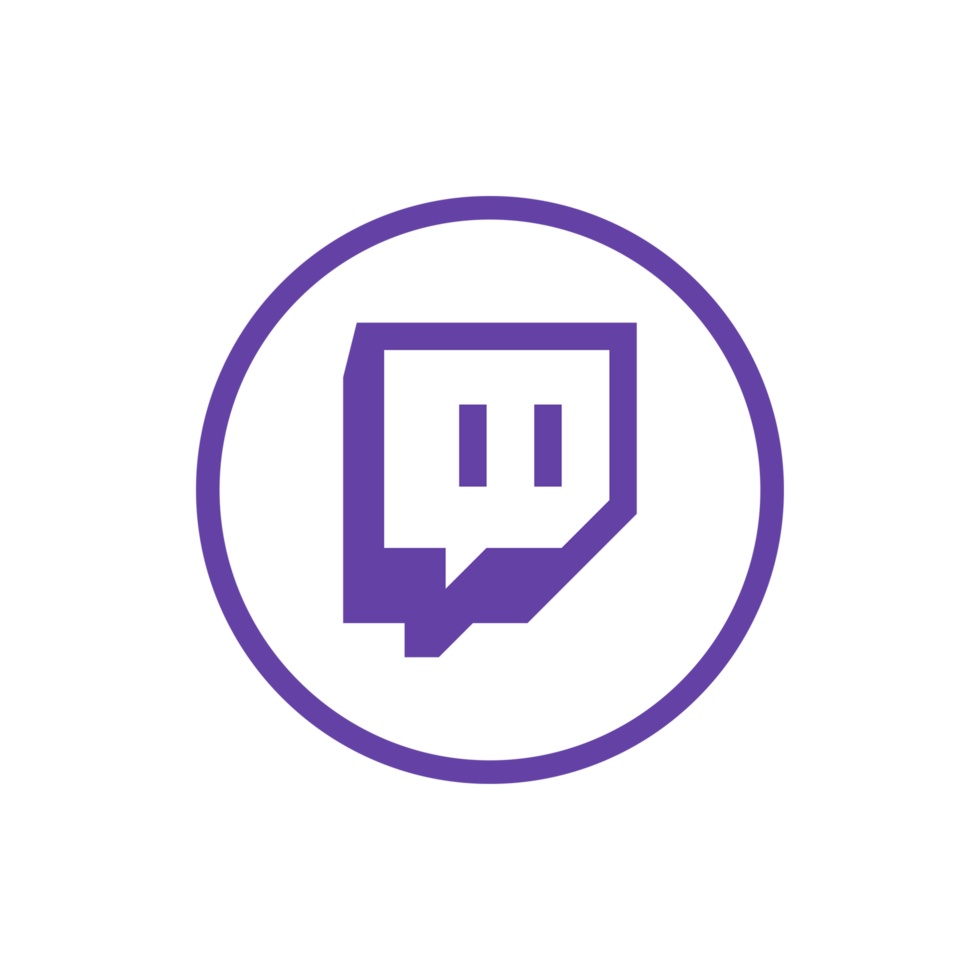 Twitch Logo Circle Outline Icon Twitch App Transparent Background Premium Social Media Design for Digital Download png