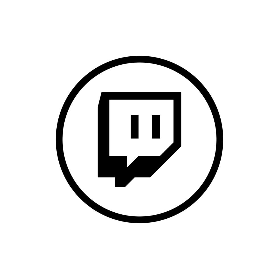 Twitch Logo Black Circle Outline Icon Twitch App Transparent Background Premium Social Media Design for Digital Download png