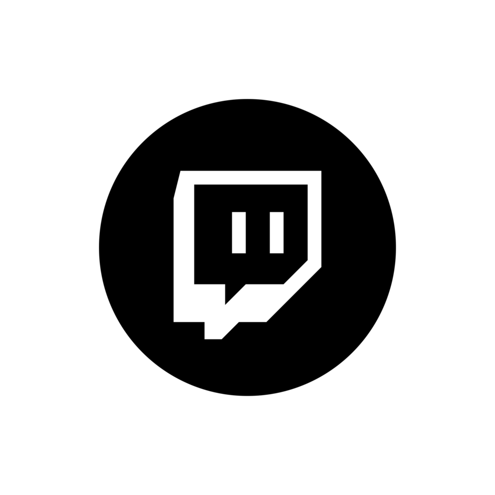 Twitch Circle Black Logo Icon Twitch App Transparent Background Premium Social Media Design for Digital Download png