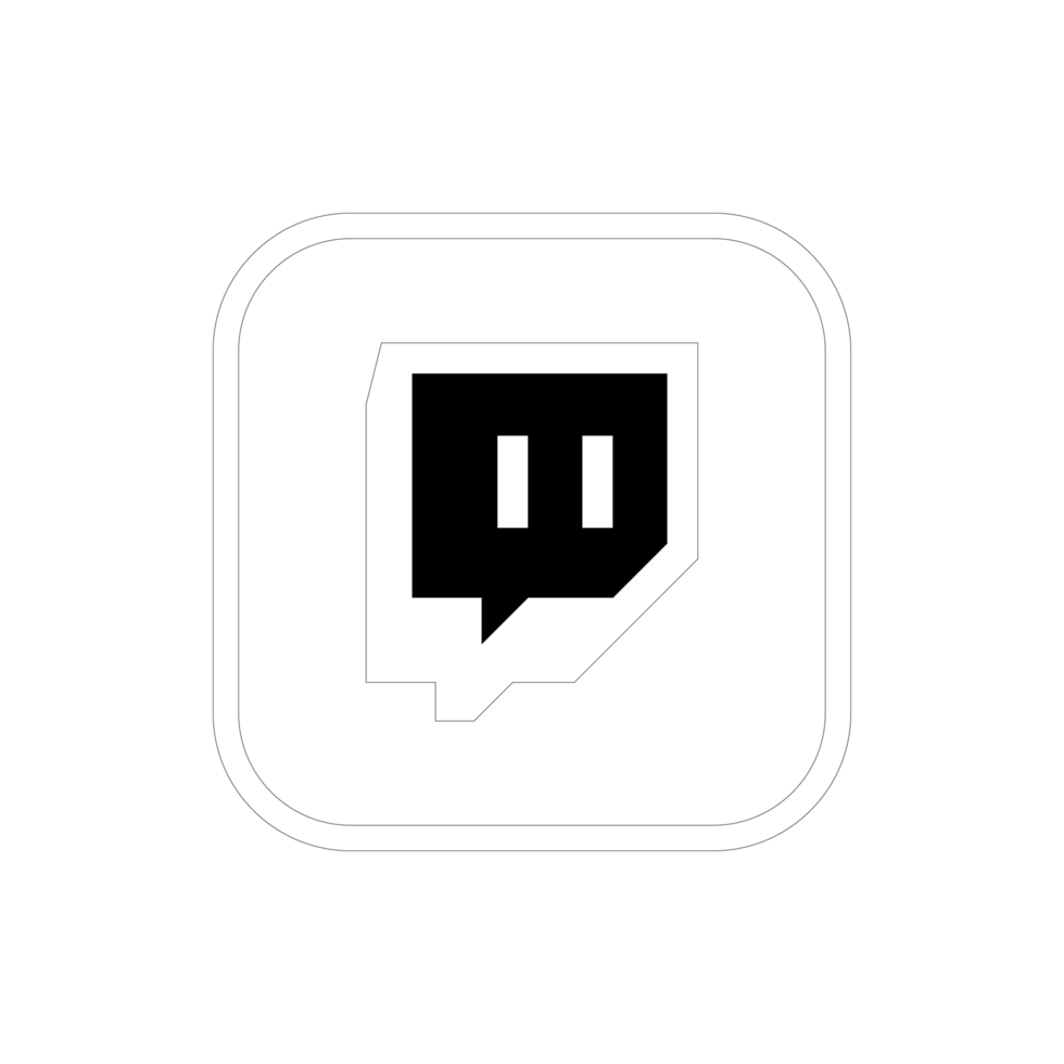 Twitch Logo Outline White Icon Twitch App Transparent Background Premium Social Media Design for Digital Download png