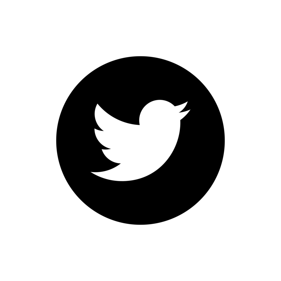 Twitter Circle Black Logo Icon Twitter App Transparent Background Premium Social Media Design for Digital Download png