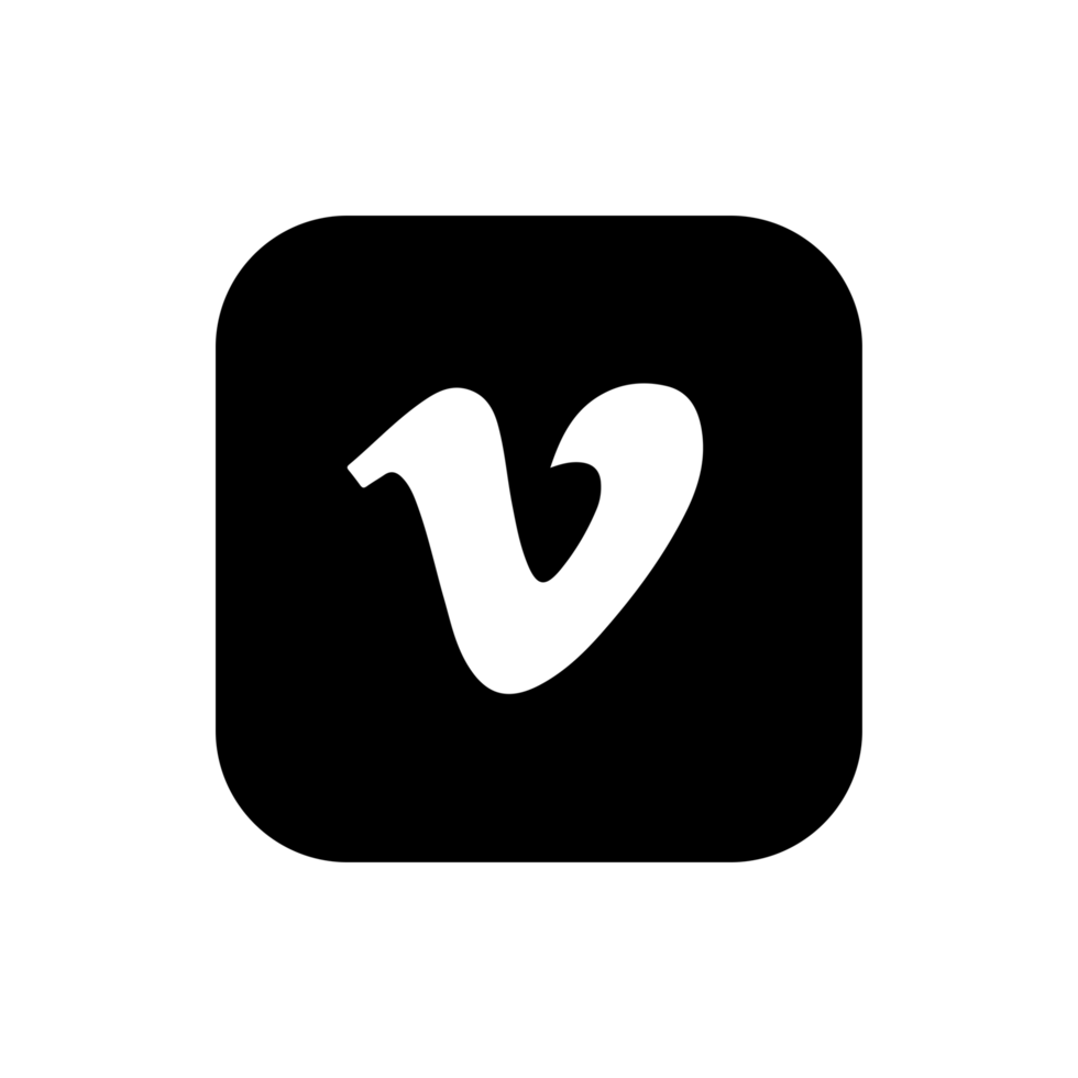 Vimeo Black Logo Icon Vimeo App Editable SVG Transparent Background Premium Social Media Design for Digital Download. png