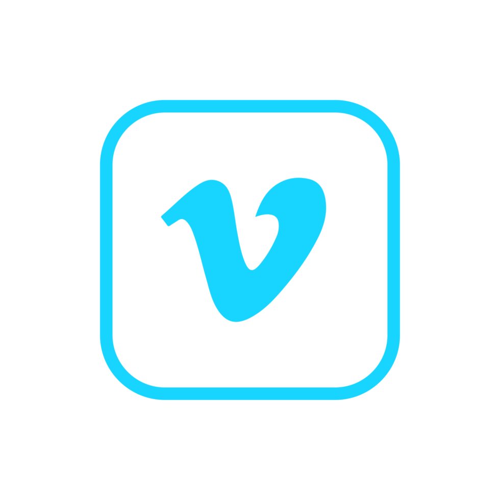 Vimeo Logo Outline Icon Vimeo App Editable SVG Transparent Background Premium Social Media Design for Digital Download. png