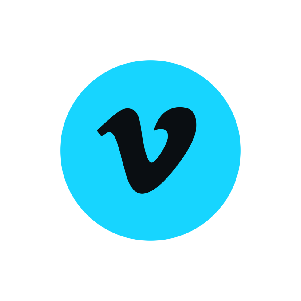 Vimeo Circle Logo Icon Vimeo App Editable SVG Transparent Background Premium Social Media Design for Digital Download. png