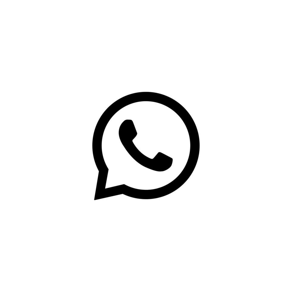 WhatsApp White Logo Icon WA App Transparent Background Premium Social Media Design for Digital Download png