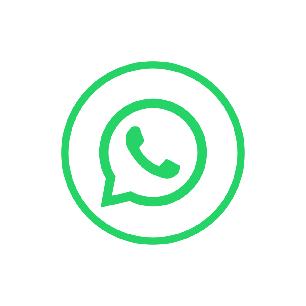 WhatsApp Logo Circle Outline Icon WA App Transparent Background Premium Social Media Design for Digital Download png