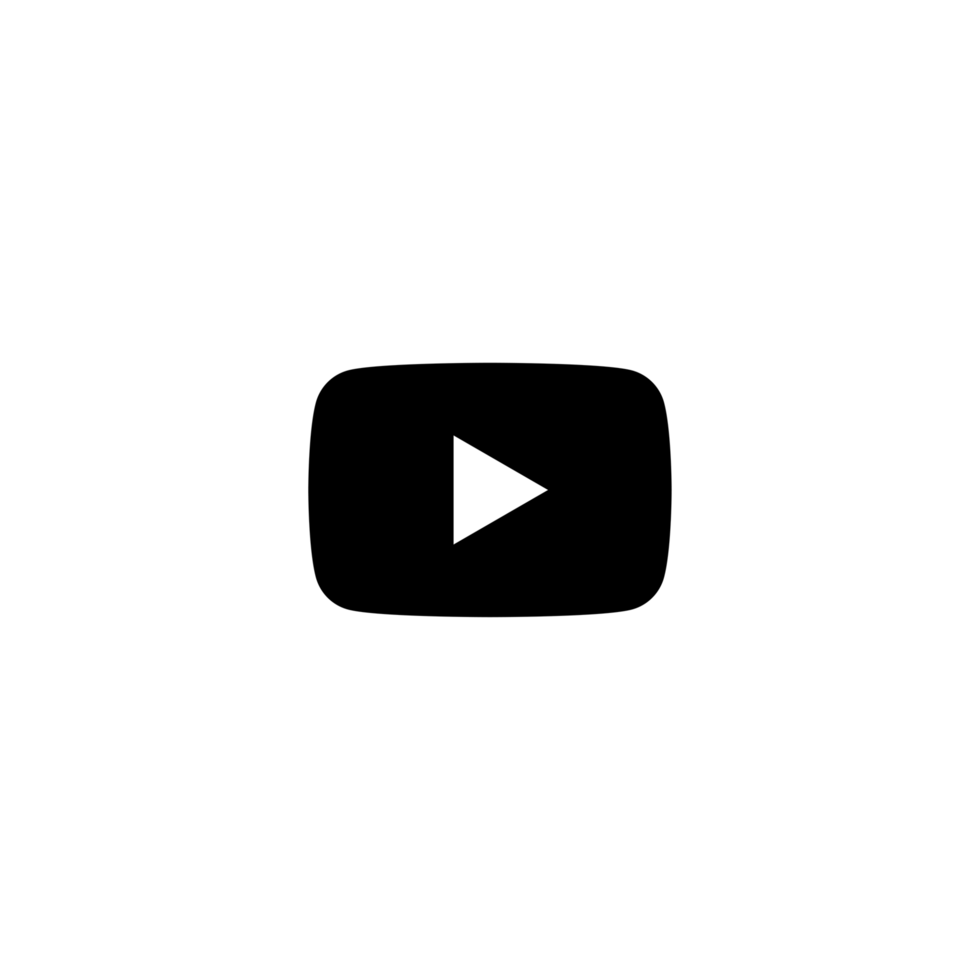 YouTube Circle White Logo Icon YT App Editable Transparent Background Premium Social Media Design for Digital Download png