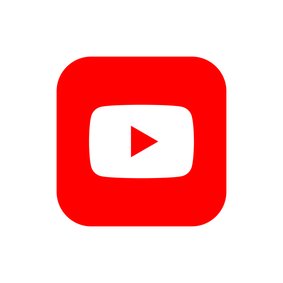 YouTube Logo Icon YT App Editable Transparent Background Premium Social Media Design for Digital Download png