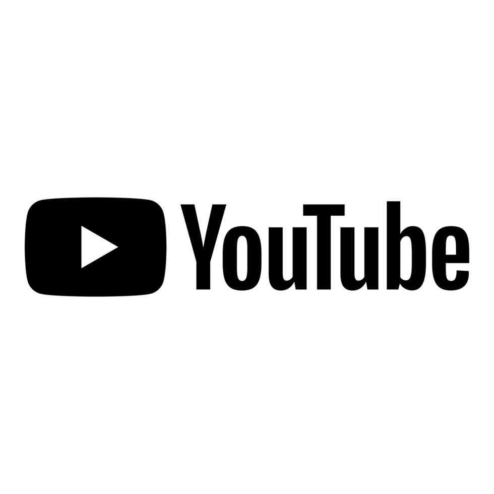 YouTube Wordmark Black Logo Icon YT App Editable Transparent Background Premium Social Media Design for Digital Download png