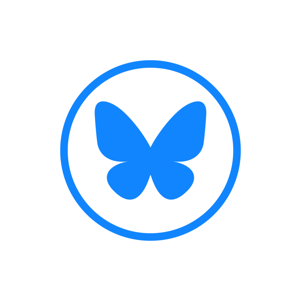 Bluesky Logo Circle Outline Icon Bluesky App Editable Transparent Background Premium Social Media Design for Digital Download png
