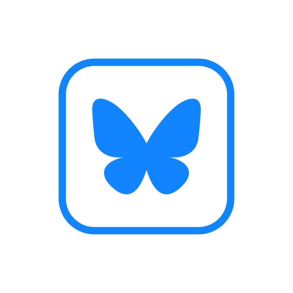 Bluesky Logo Outline Icon Bluesky App Editable Transparent Background Premium Social Media Design for Digital Download png