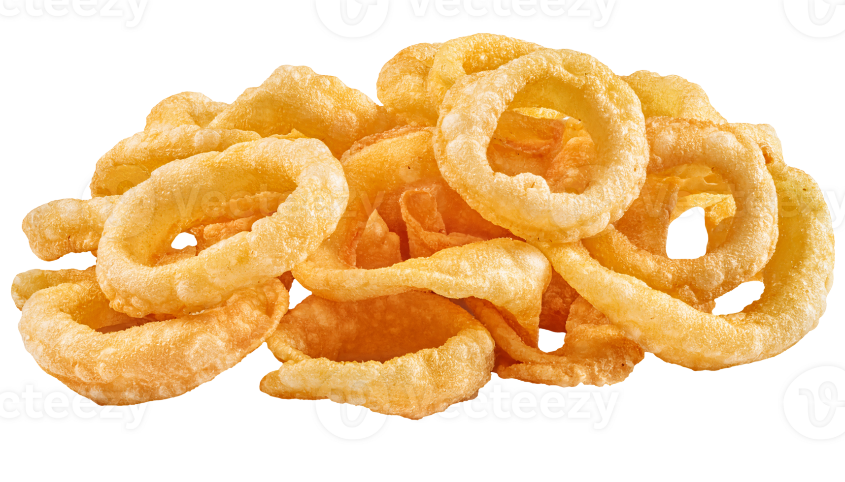 crispy ring-shaped squid snack on isolated background asian seafood appetizer texture for packaging and menu design png
