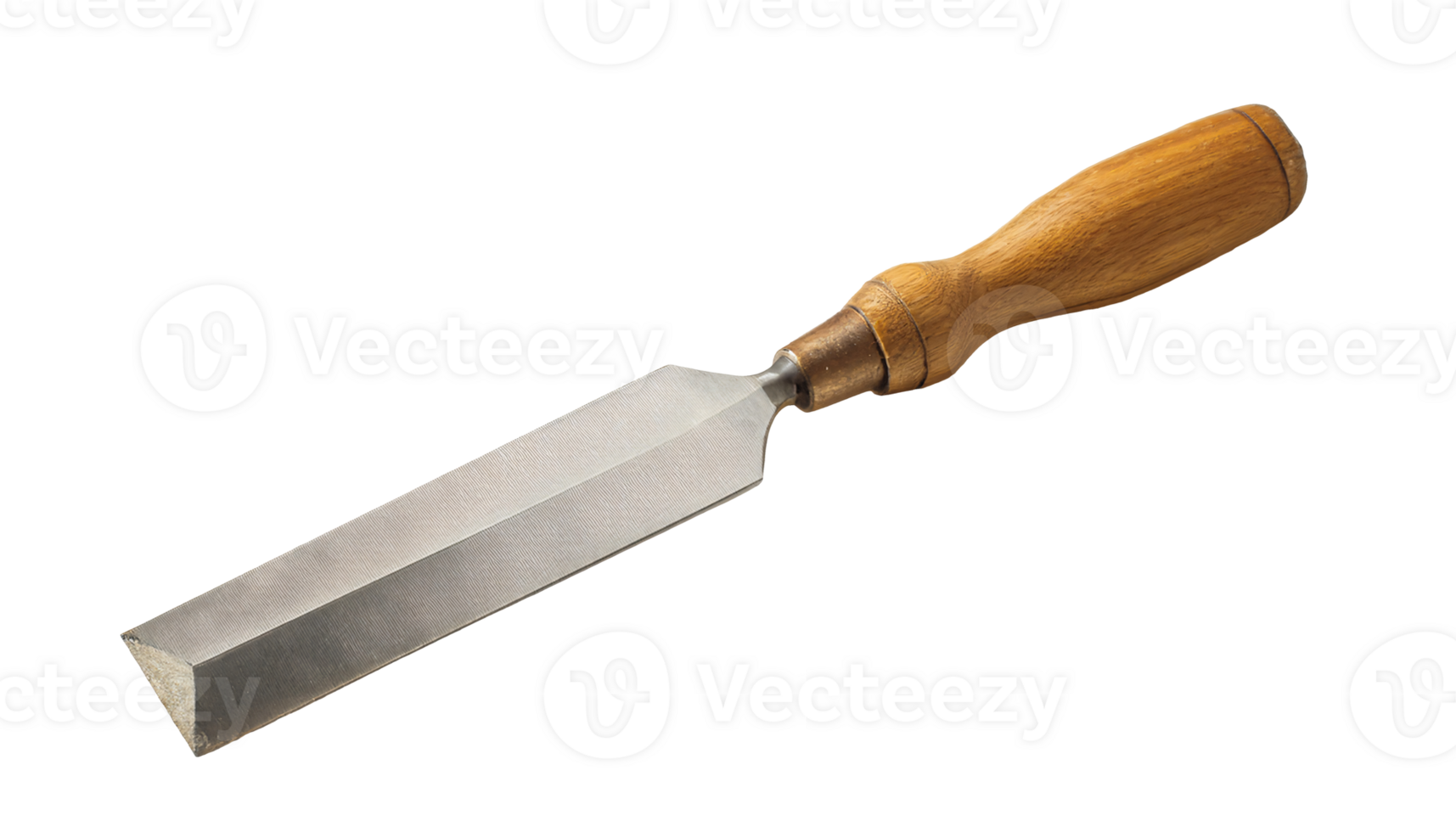 heavy duty wood chisel with angled blade and hardwood handle, precision woodworking tool for carving and shaping, on isolated background png