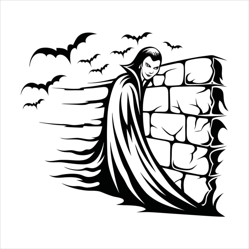 mysterious vampire look vector