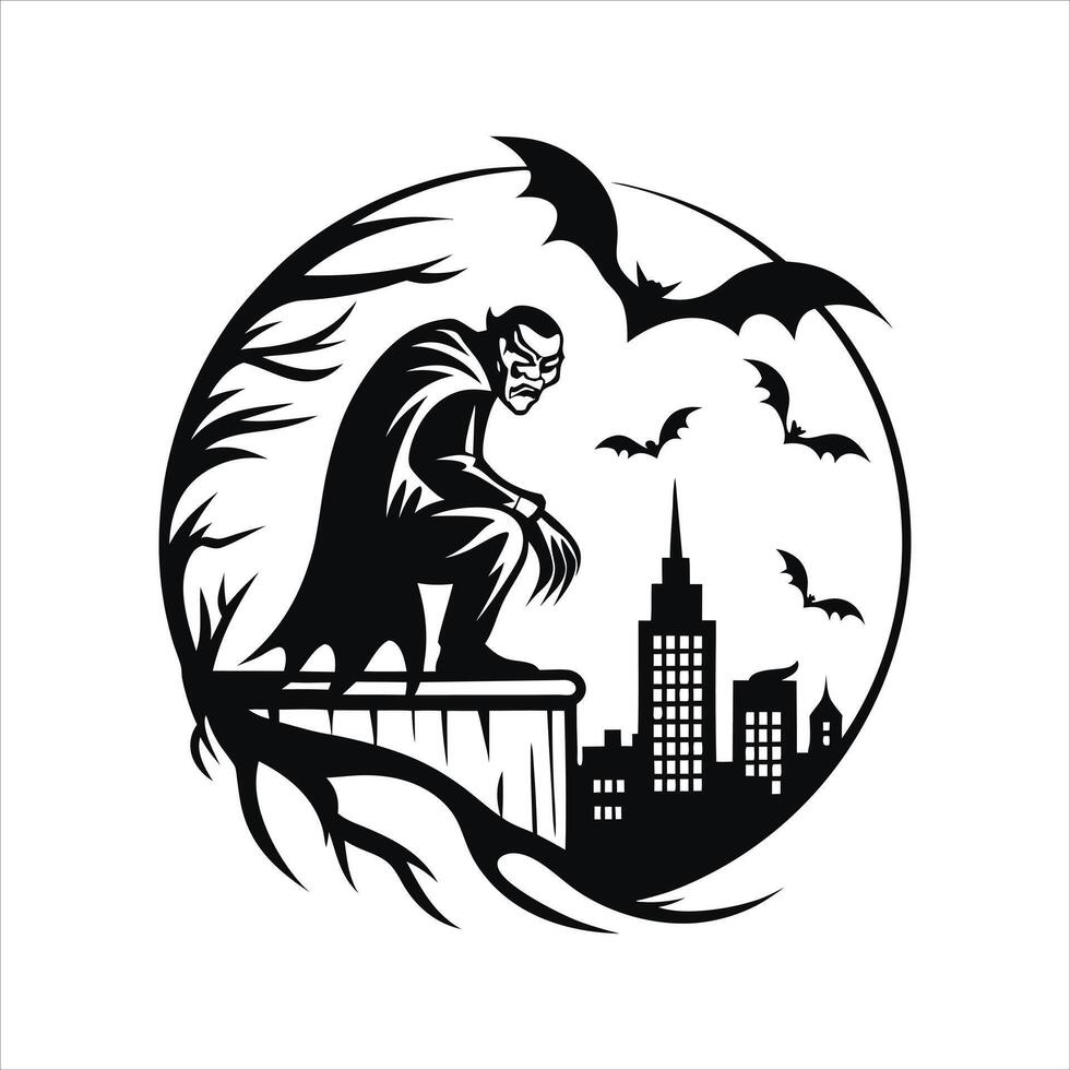 spooky vampire scene vector