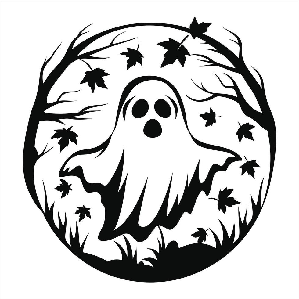 autumn leaves ghost vector