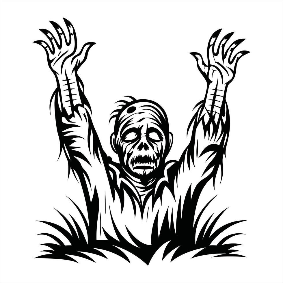 zombie hand reaching vector