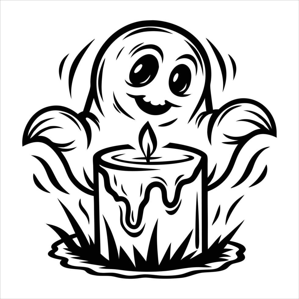 halloween candle graphic vector