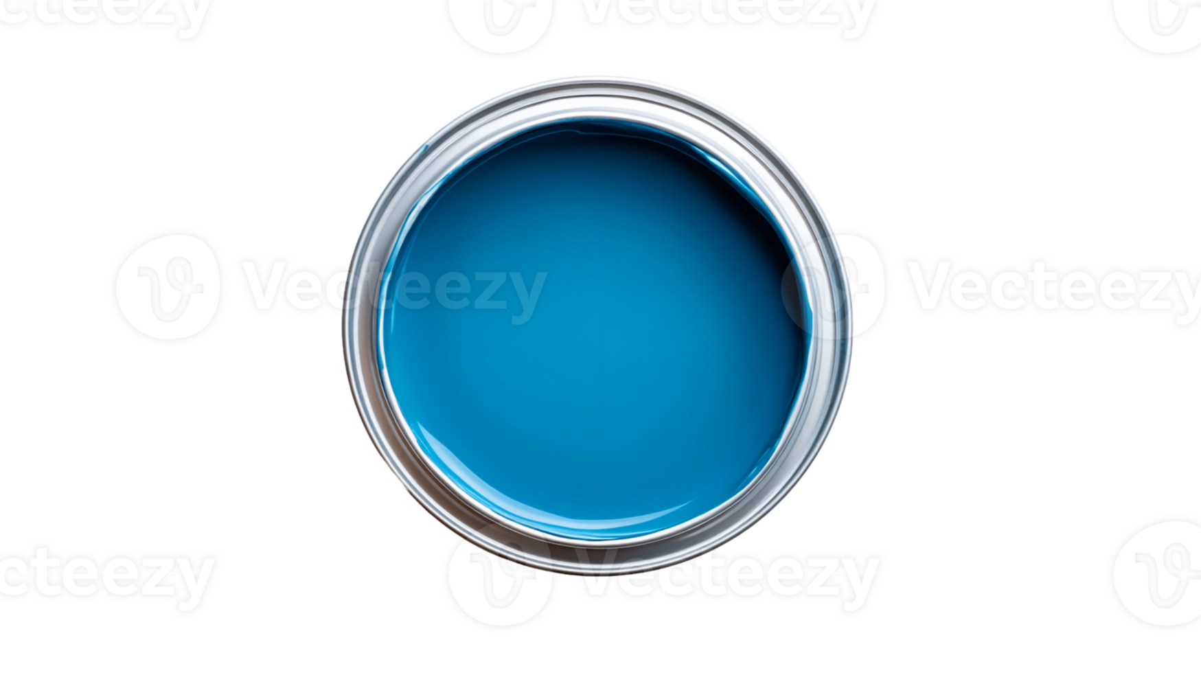 Vibrant Blue Paint in Open Metal Can on Black png