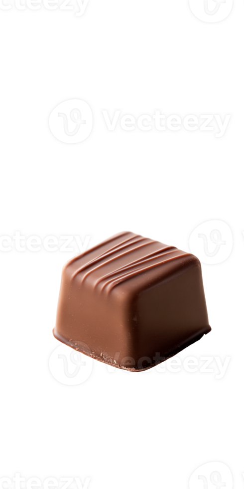 Single Milk Chocolate Piece on Transparent Background png