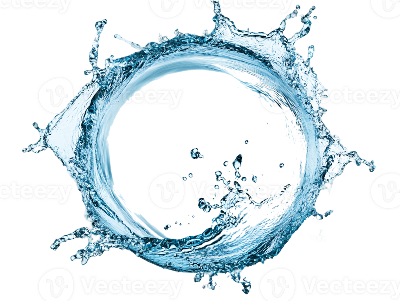 Abstract Circular Water Splash on Transparent Background png