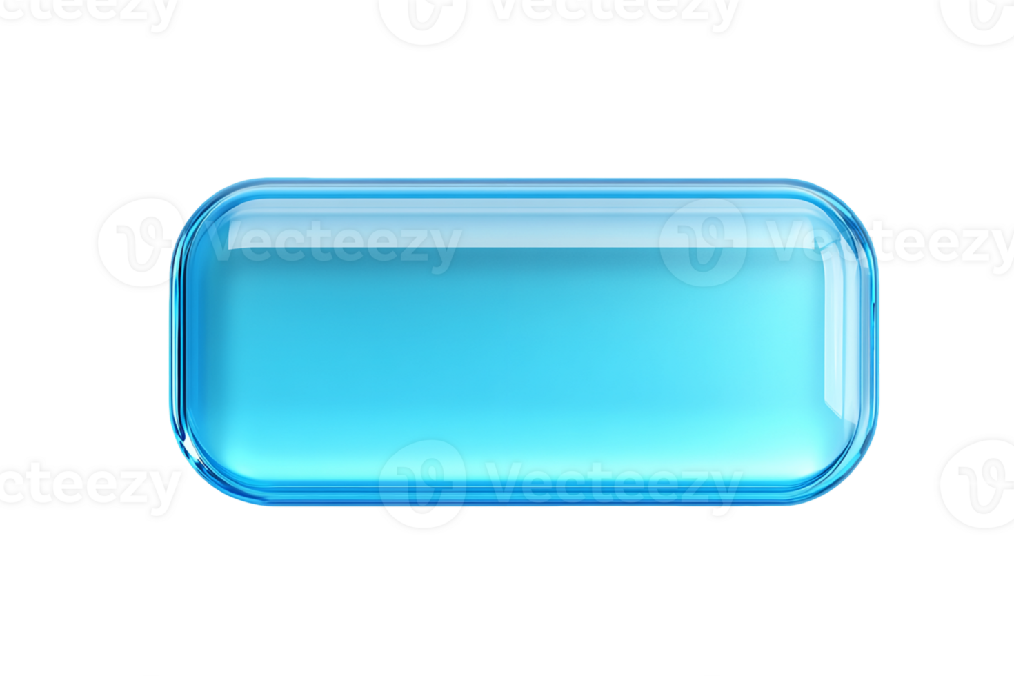 Bright Blue Glass Button with Transparent Background png