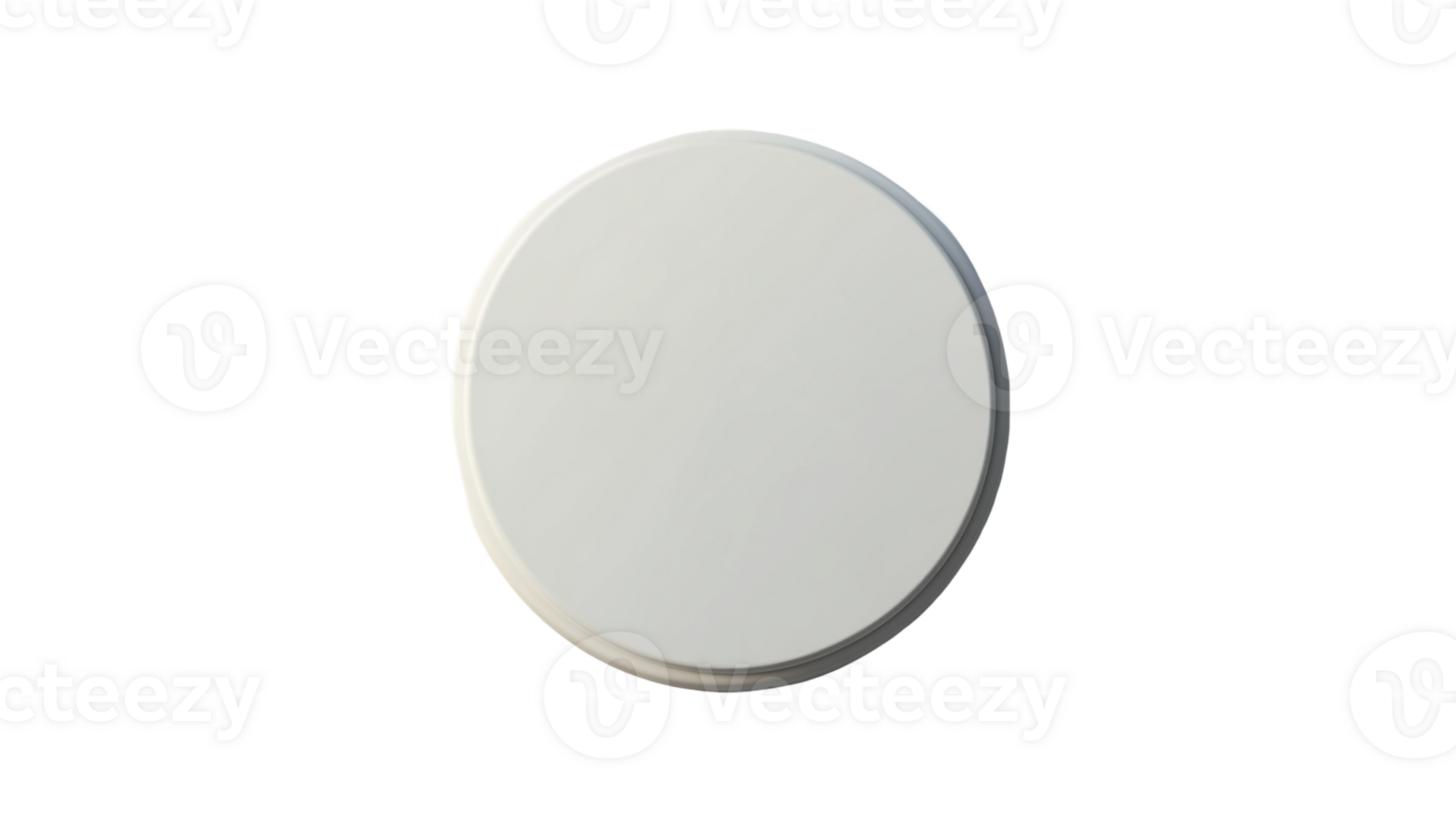 White Round Disc on Transparent Background png