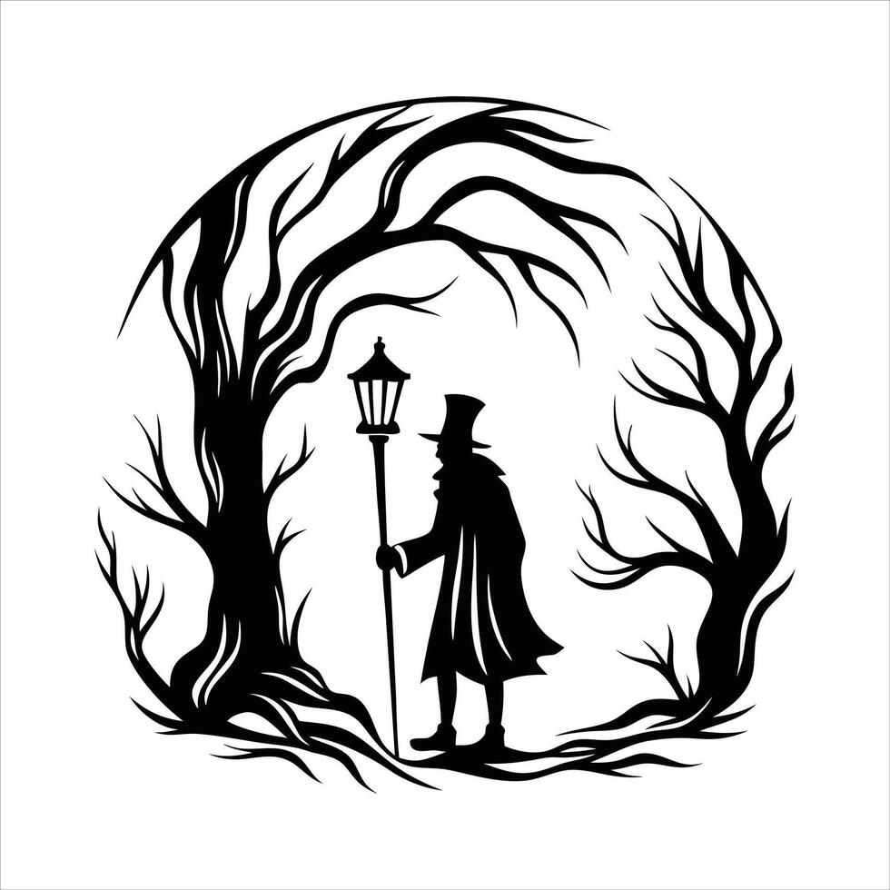 foggy vampire scene vector