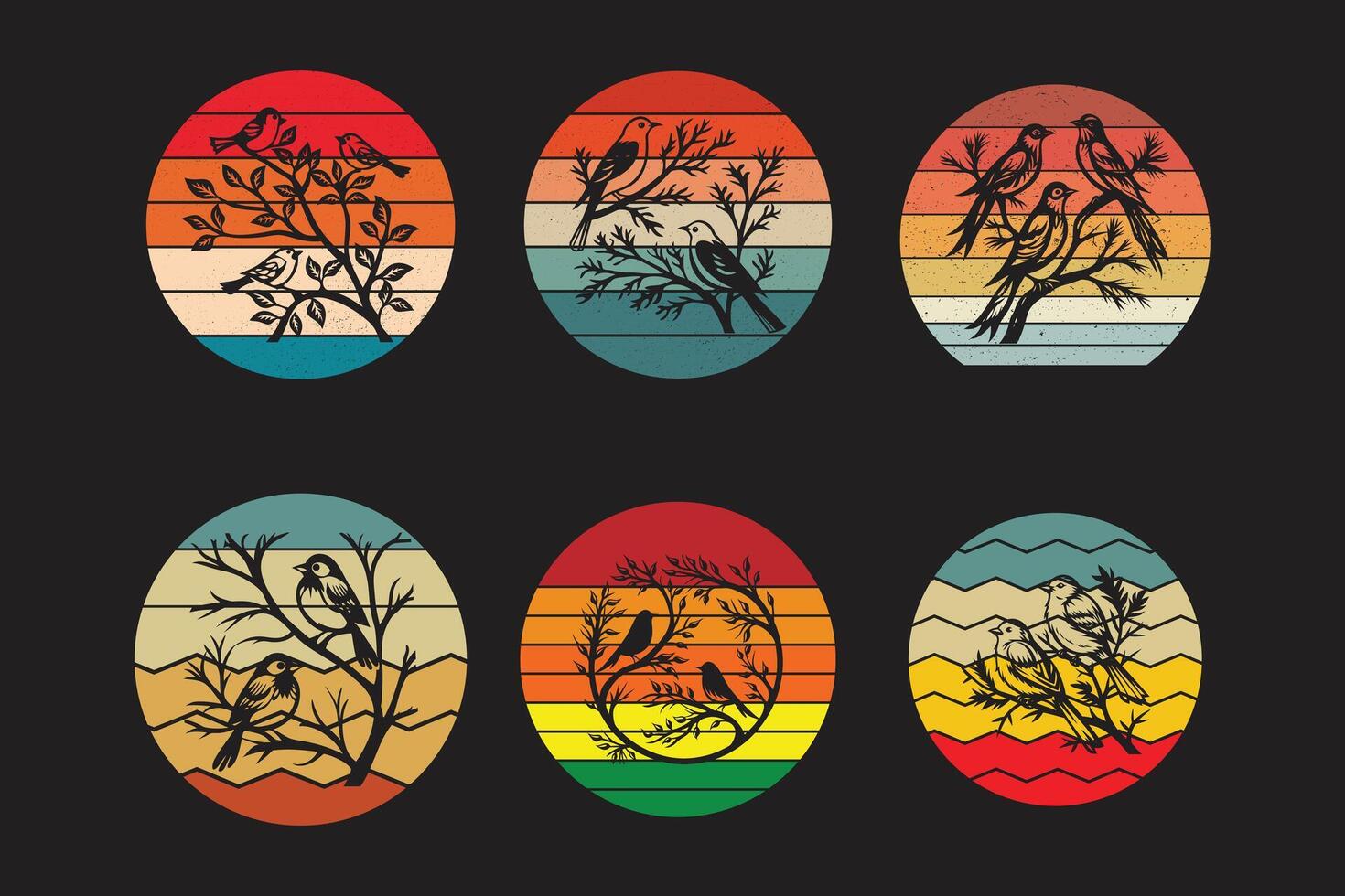 Birds on Branches bundle vector