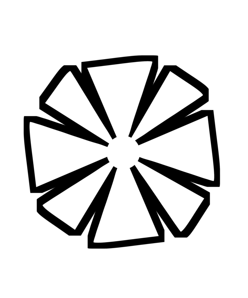 A white and black logo of a star png